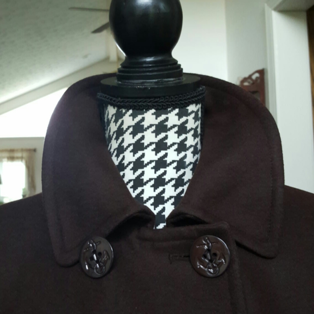 Signature Brown Wool Blend Pea Coat Size 6 - Picture 5 of 10